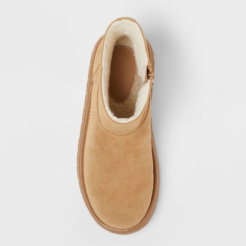 Women’s May Suede Boots with Memory Foam Insole - Universal Thread Tan 10 - Picture 3 of 4